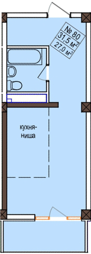 Studio Apartment on the 10th Floor in Marmelad, Sochi