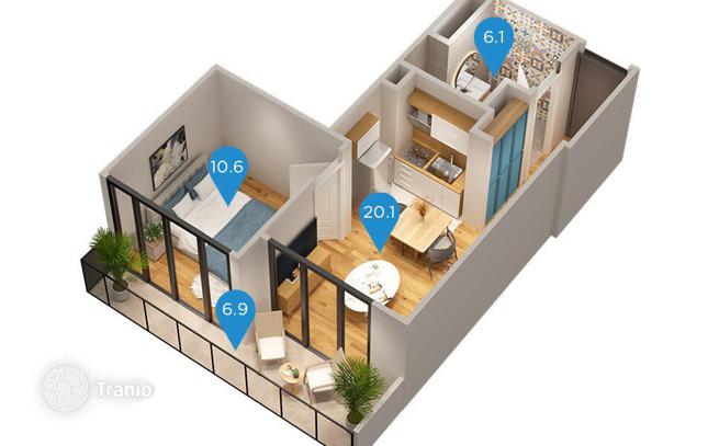 1-Bedroom Apartment with Sea View in Batumi, Georgia