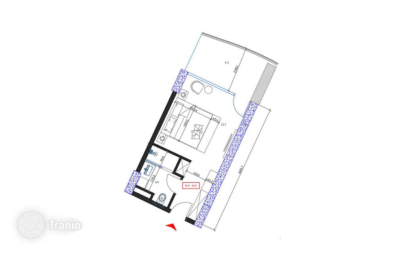 Квартира студия 60 м². Рассрочка 0%.