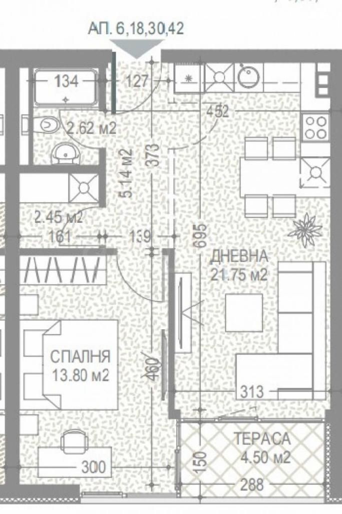 Апартаменты в Софии, Болгария, 76.98 м², фото 3