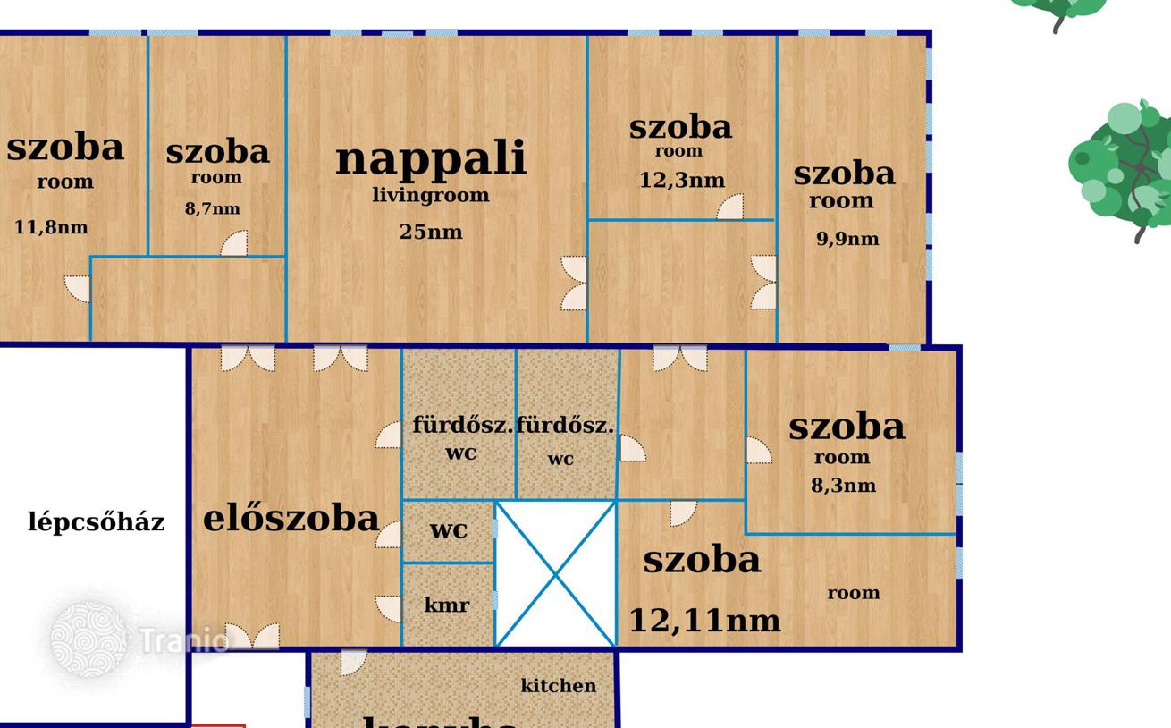 7-комнатная квартира 141 м² в Будапеште, Венгрия, фото 3