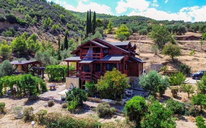 3-Level Wooden Villa with Panoramic Sea View in Peloponnese