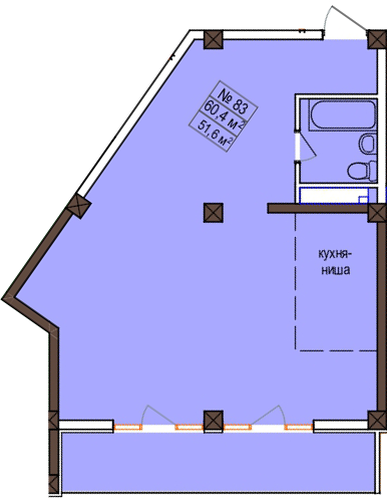 Studio Apartment on the 9th Floor in Marmelad, Sochi