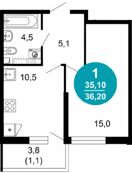 Studio Apartment in Lestoriya, Sochi
