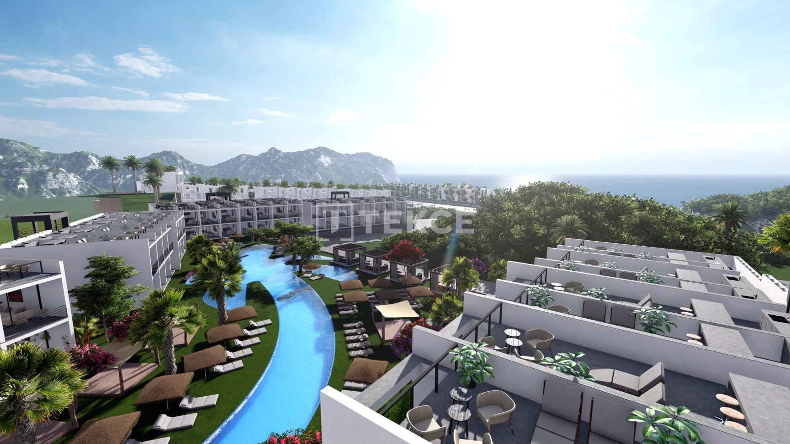 Studio with Sea and Mountain Views in Kyrenia, Northern Cyprus