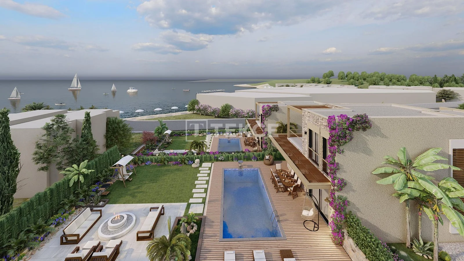4-Bedroom (5-Room) Beachfront Villa with Private Pool in Bodrum