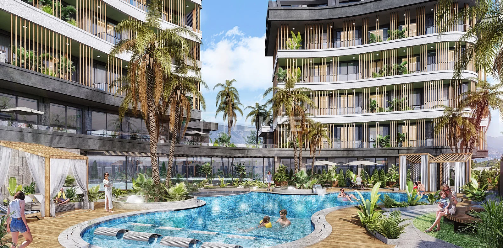 1-Bedroom Apartment with Mountain and City Views in Oba, Alanya