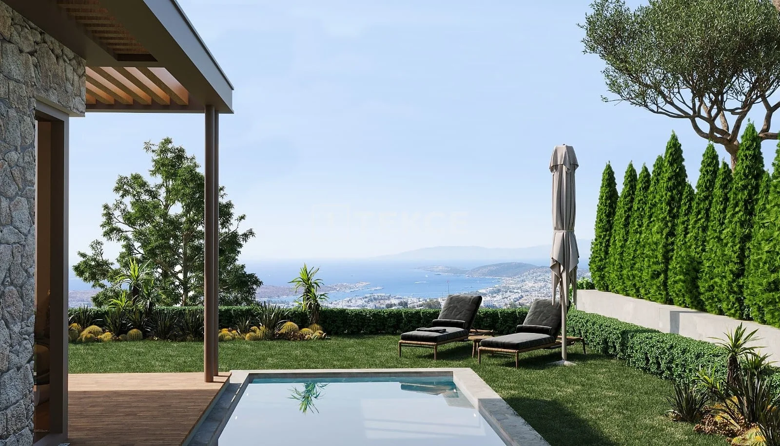 4-Bedroom Villa with Sea and City Views in Bodrum