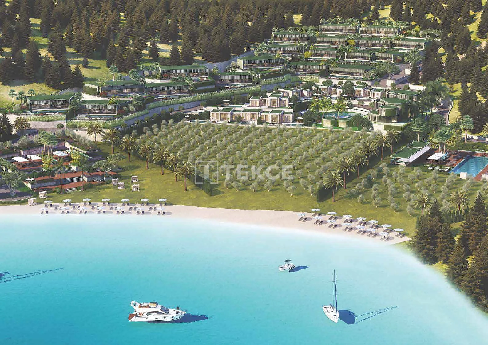 5-Bedroom (7-Room) Villa with Sea View and Private Pool in Bodrum