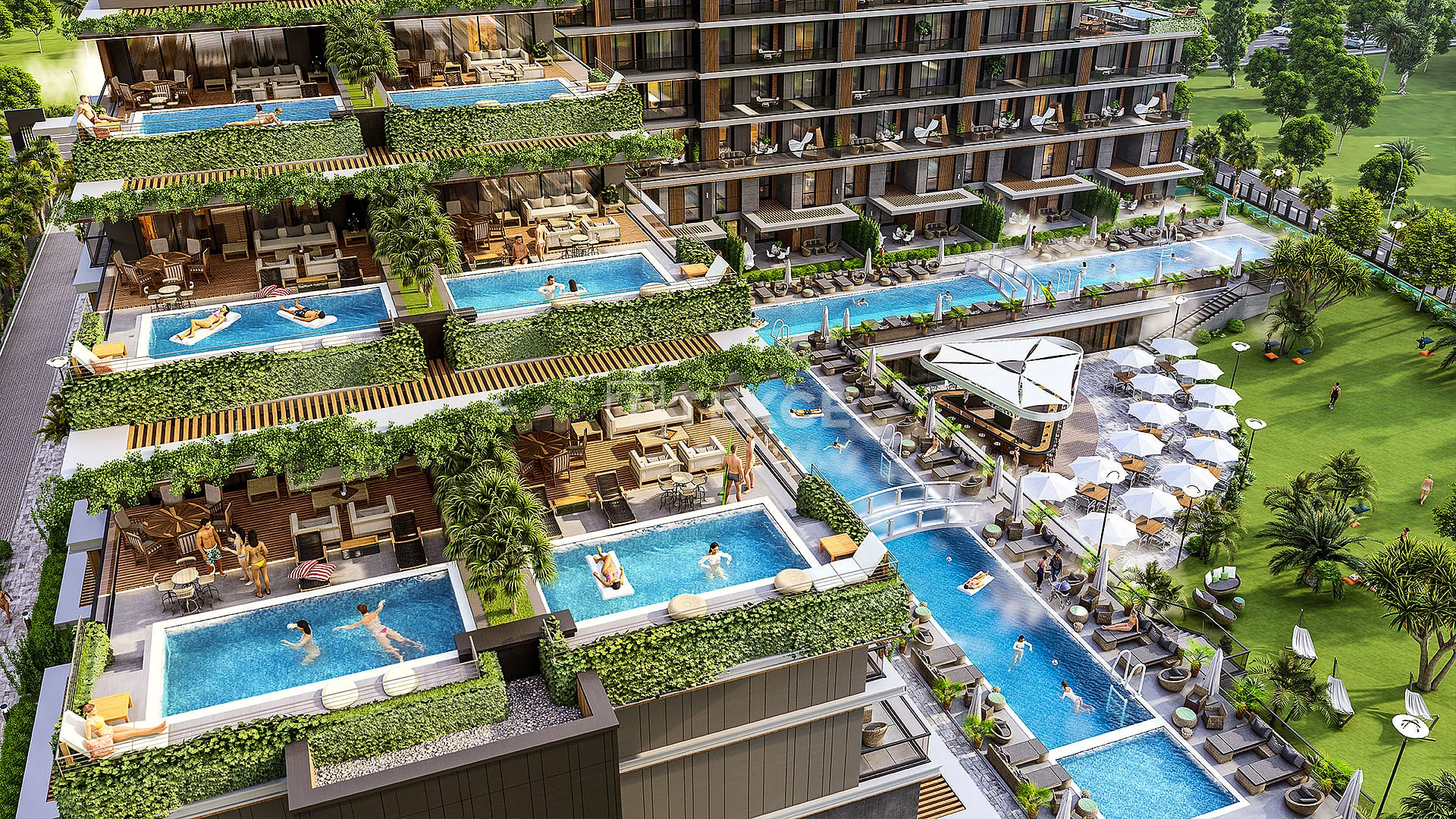 2-Bedroom Apartment with Private Garden and Pool in Aksu, Antalya